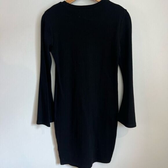 Brand New Rose Maternite Women’s XXS Black Long Bell Sleeve Dress Goth Pregnancy - Picture 2 of 14